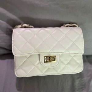 White Shoulder Flap Bag